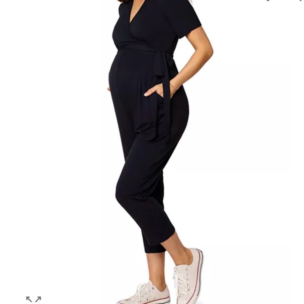 Isabel Maternity by Ingrid & Isabel Black Wrap Jumpsuit